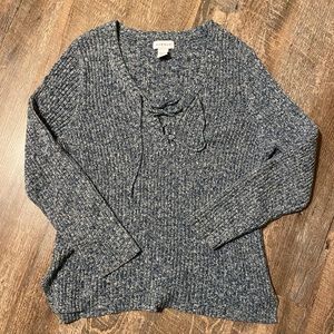 Fuzzy V neck sweater